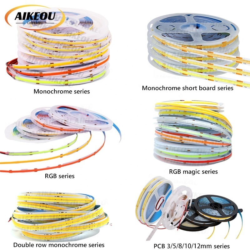 Smart Strip Lights Dual Color 600 608 624 LEDs/m Silicone Flex 12V 24V Control Tube Rope RGB COB LED Strip Light