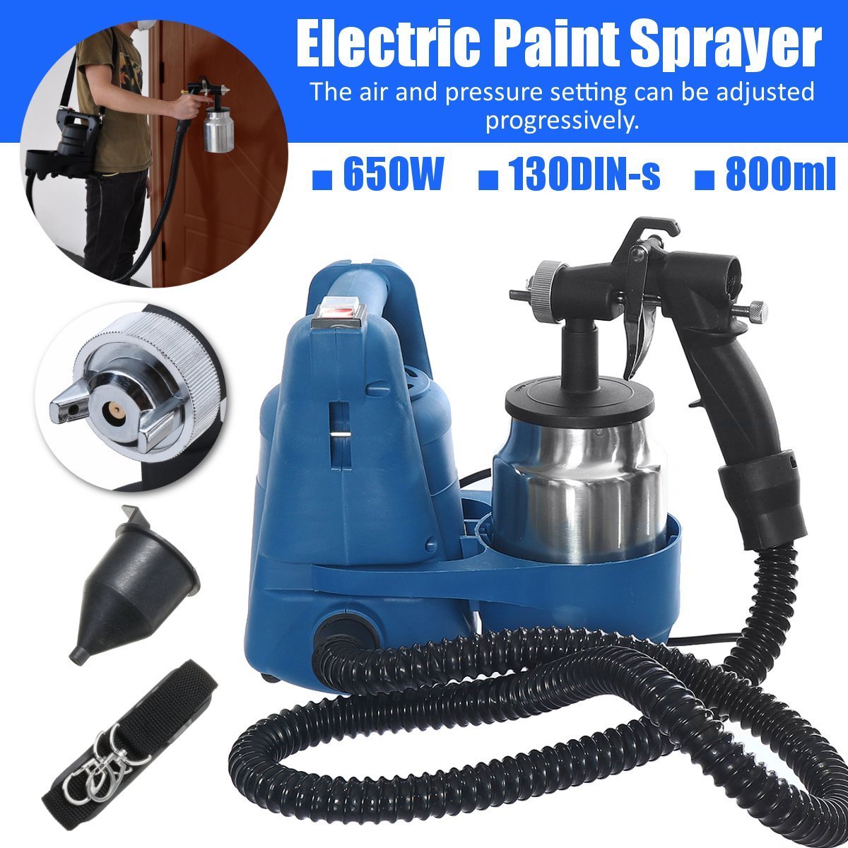 650w HVLP Airless Paint Sprayer For Car Paint Spray Gun Electric Airless Spray Gun