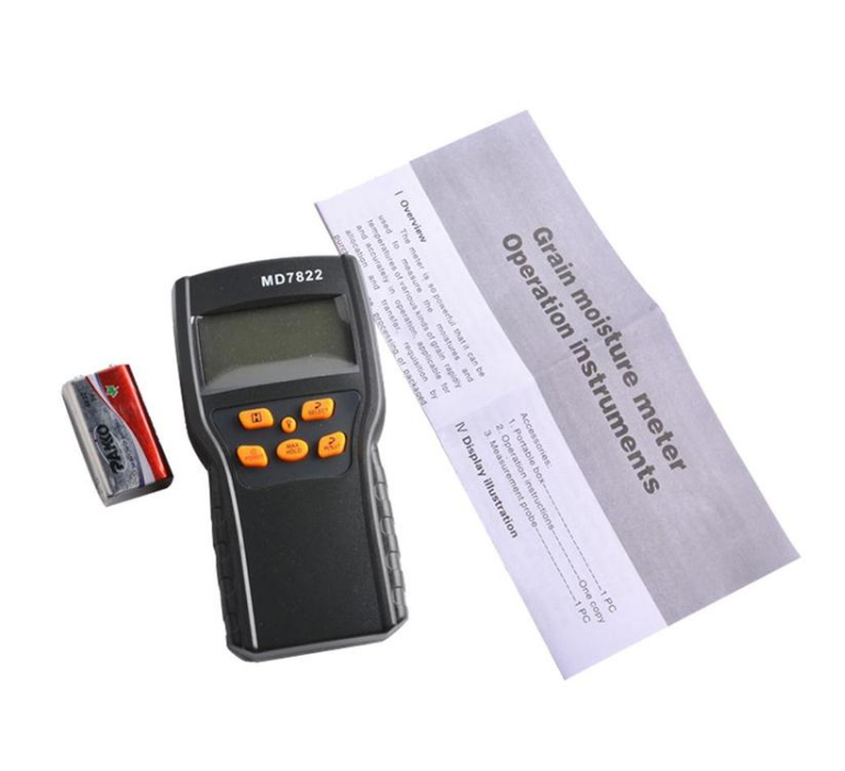 MD7822 Portable Grain Moisture Meter Digital for Rice Wheat Paddy Corn/Handheld Moisture Content Analyzer