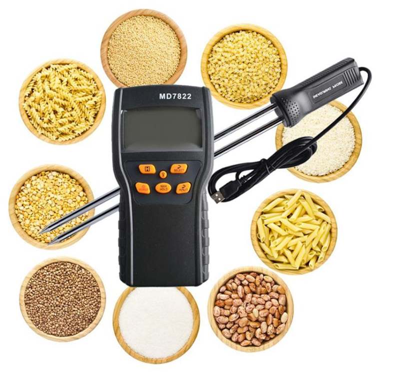 MD7822 Portable Grain Moisture Meter Digital for Rice Wheat Paddy Corn/Handheld Moisture Content Analyzer