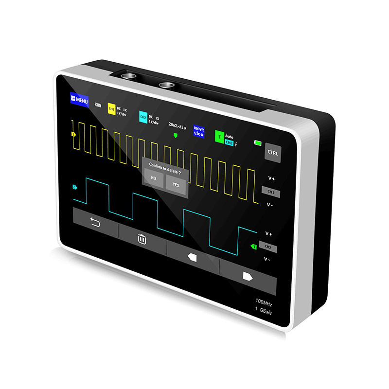 ADS1013D tablet oscilloscope with dual channel 100MHz analog bandwidth @ 1 GSa/s sampling rate