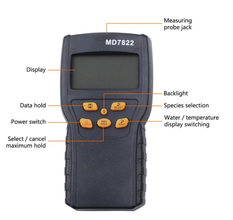 MD7822 Portable Grain Moisture Meter Digital for Rice Wheat Paddy Corn/Handheld Moisture Content Analyzer