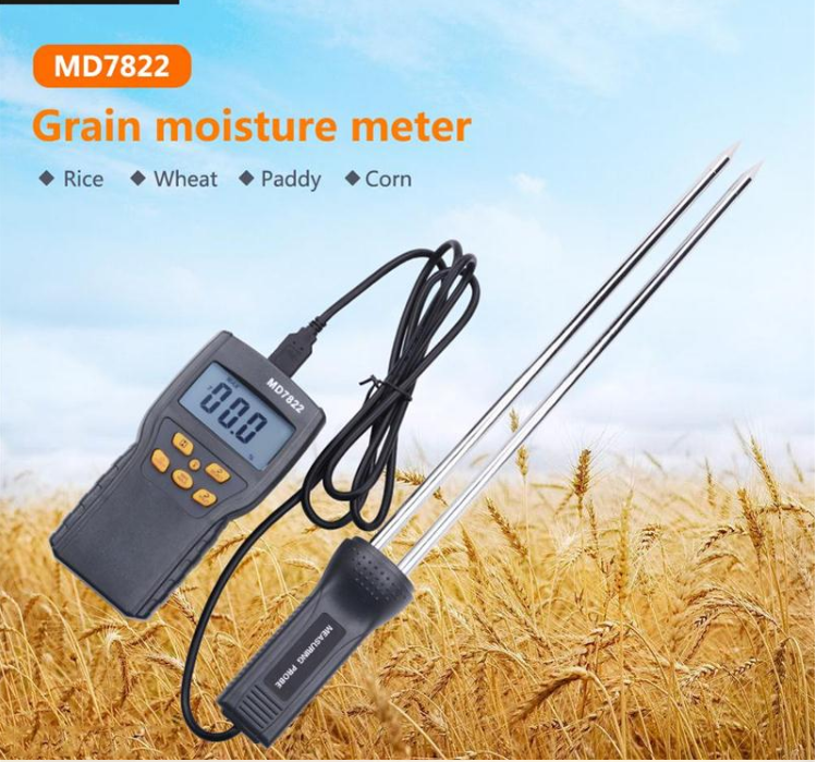 MD7822 Portable Grain Moisture Meter Digital for Rice Wheat Paddy Corn/Handheld Moisture Content Analyzer