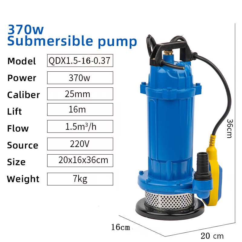 110v submersible sewage pump 220V QDX Garden Farm Dirty motor sewage waste Water Pump With Float Switch