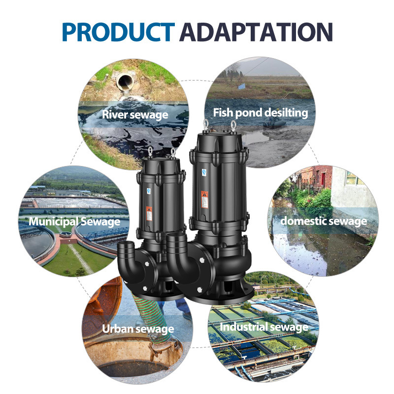 4Hp Cast Iron Electric Jet Cutting Chopper Submersible drainage Pump Sewage Treatment Pump For Dirty Water