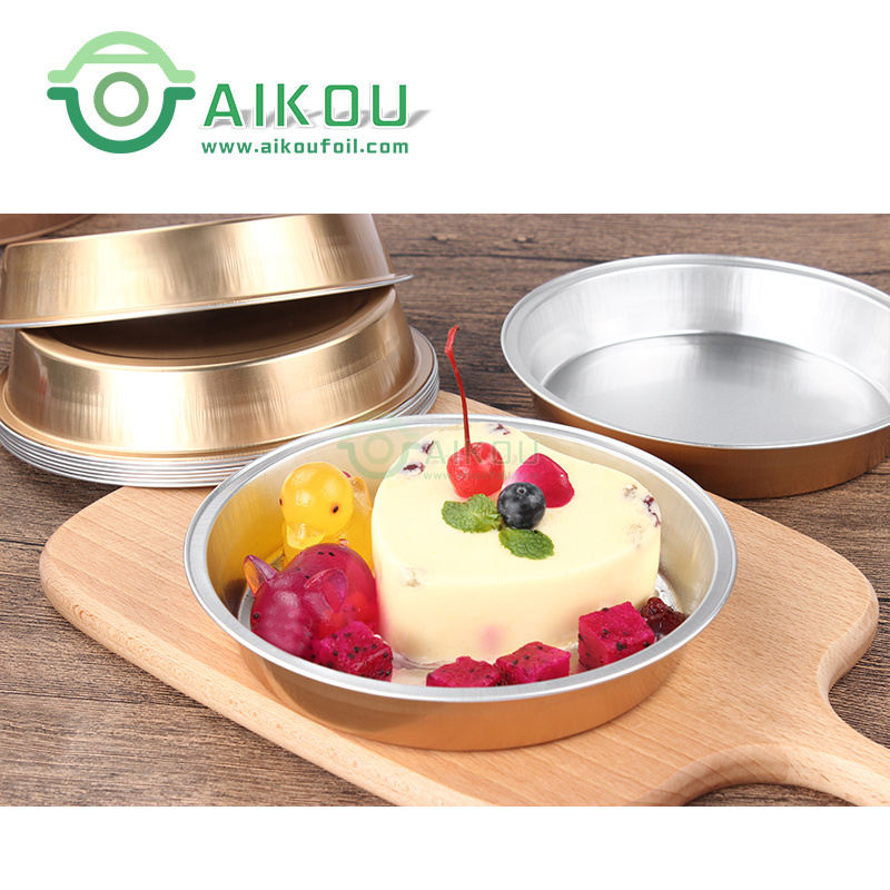 Party colored aluminum food tray cake cup dessert shop foil container hotel restaurants disposable pie foil container