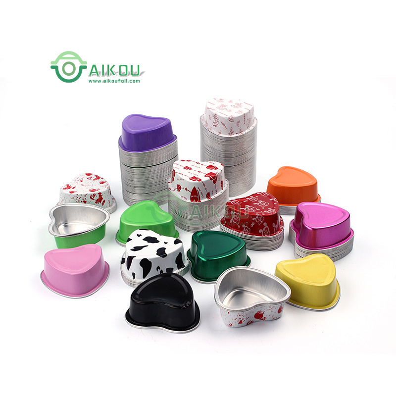 Disposable black baking dessert cups cake decotaing tools colorful ramekin with plastic lid pudding flan container