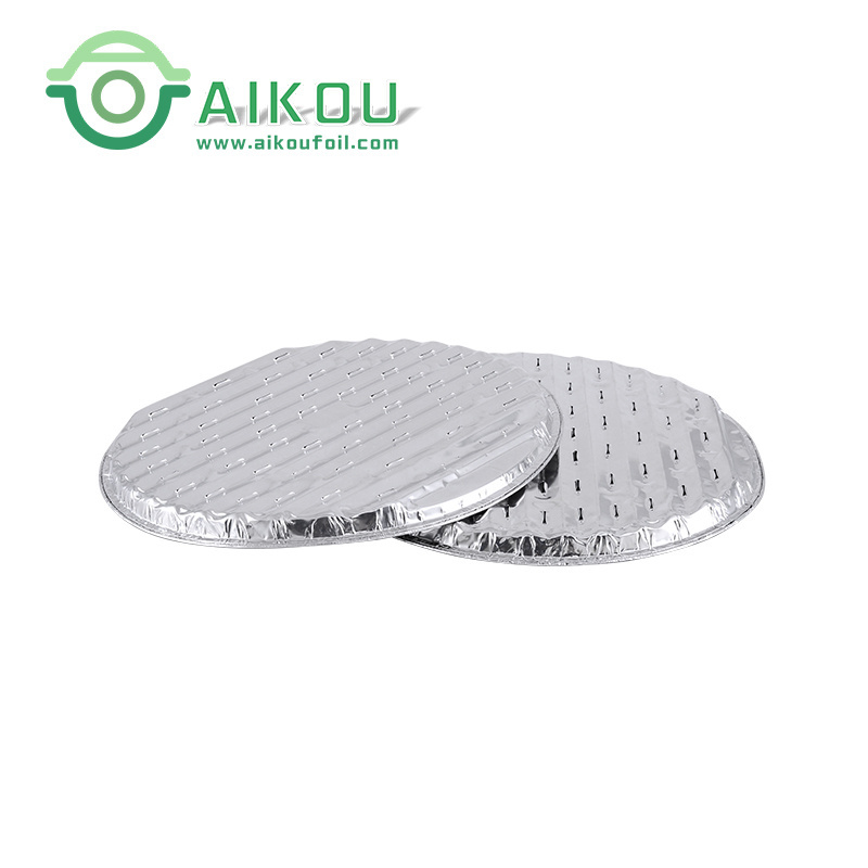 Round Perforated barbecue aluminum foil  disposable bbq grill pan/tray