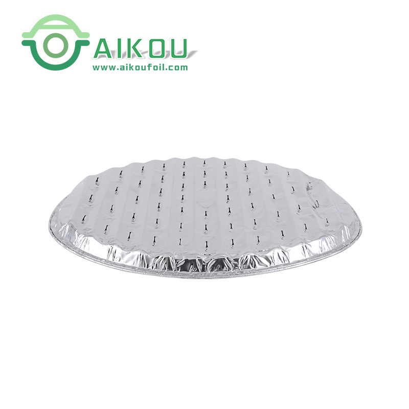 Round Perforated barbecue aluminum foil  disposable bbq grill pan/tray