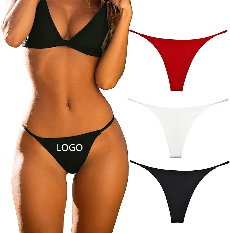 Print Logo Ladies Briefs Underwear Sexy Women Thongs Cotton Girl G Strings Panties T Back For Women Plus Size