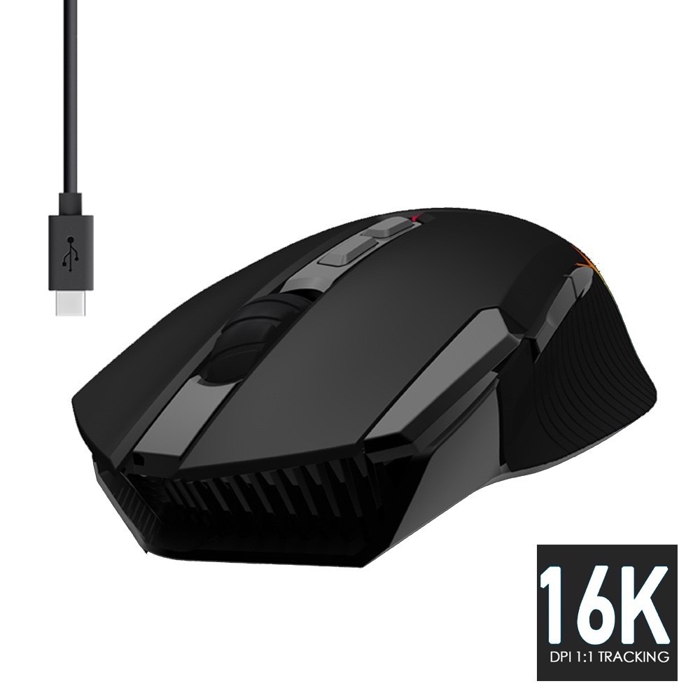 Rechargeable wireless/wired dual mode gaming mouse with 16000 DPI,RGB backlight,8 keys,programmable driver,high precision