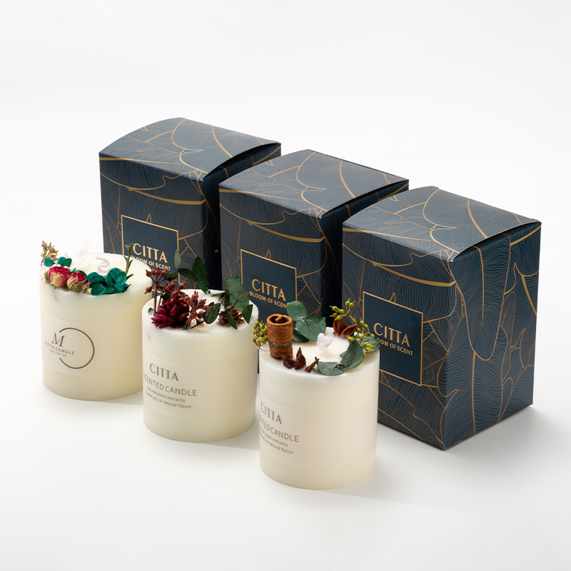 Nordic Luxury Smokeless Forest Soy Wax Gift Romantic Holiday Dried Flowers Scented Candle Home Decorative Souvenir