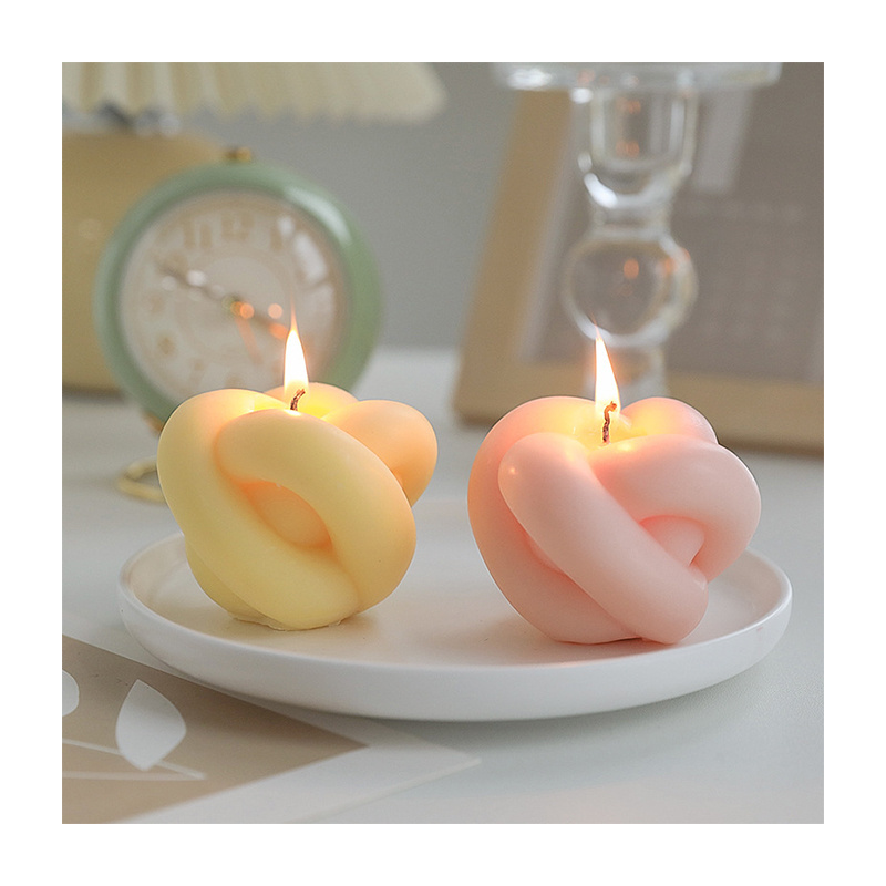 Handmade Decoration Simple Bougies Art Candle Knot Shape Natural Beeswax Soy Wax Scented Candles