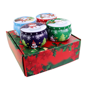 Luxury Private label Christmas Home Decoration Scented Soy Wax Candles With Gift box