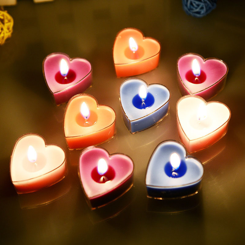 Heart Shaped Tea Lights Candle Romantic Love Candles Tea Light Candles For Valentine's Day Wedding Decor Party Favor