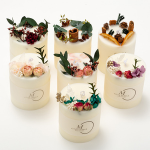 Nordic Luxury Smokeless Forest Soy Wax Gift Romantic Holiday Dried Flowers Scented Candle Home Decorative Souvenir