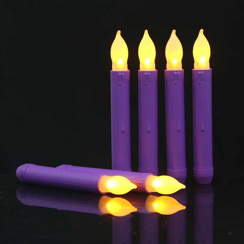 12Pcs Led Candles Flickering Flame Led Candles batteries Halloween Taper Candle For Home Decor