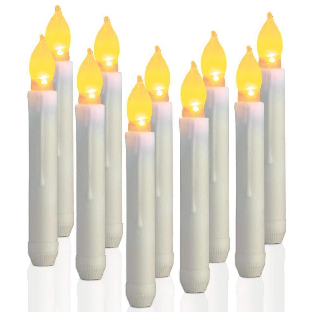 12Pcs Led Candles Flickering Flame Led Candles batteries Halloween Taper Candle For Home Decor