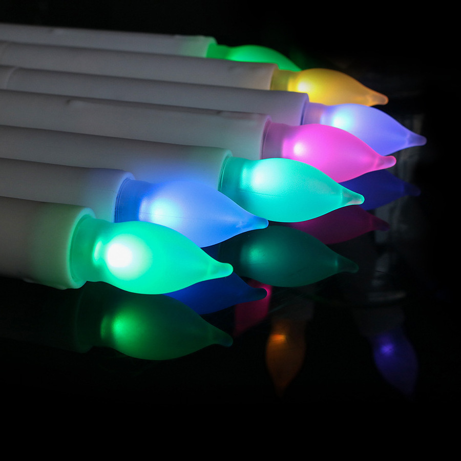 12Pcs Led Candles Flickering Flame Led Candles batteries Halloween Taper Candle For Home Decor