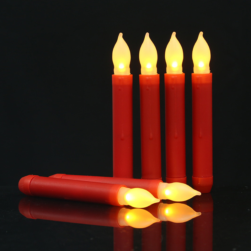 12Pcs Led Candles Flickering Flame Led Candles batteries Halloween Taper Candle For Home Decor