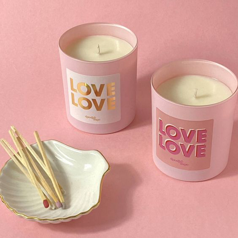 Private Label Creative Romantic Handmade Soy Wax Candle Smokeless Glass Scented Candle