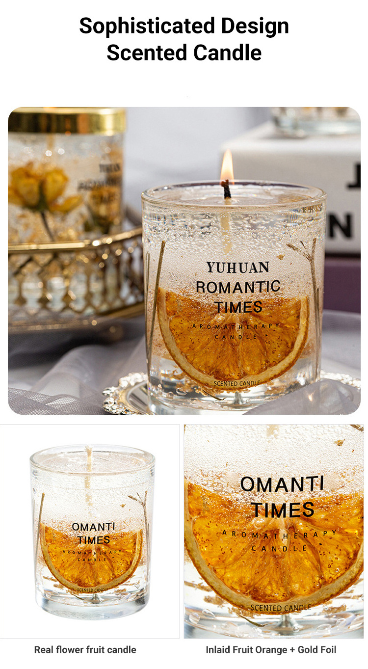 Creative Dried Flower Jelly Scented Gel Candle Elastic Smokeless Home Decoration Fragrance Wedding Birthday Gift Scented Candles