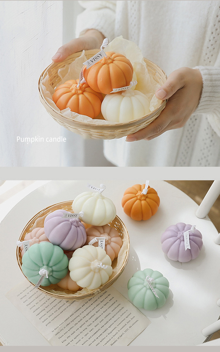 Halloween Theme Pumpkin Shaped Scented Candles Home Party Decoration Fragrance Candles Soy Wax Aromatherapy Candles Gift