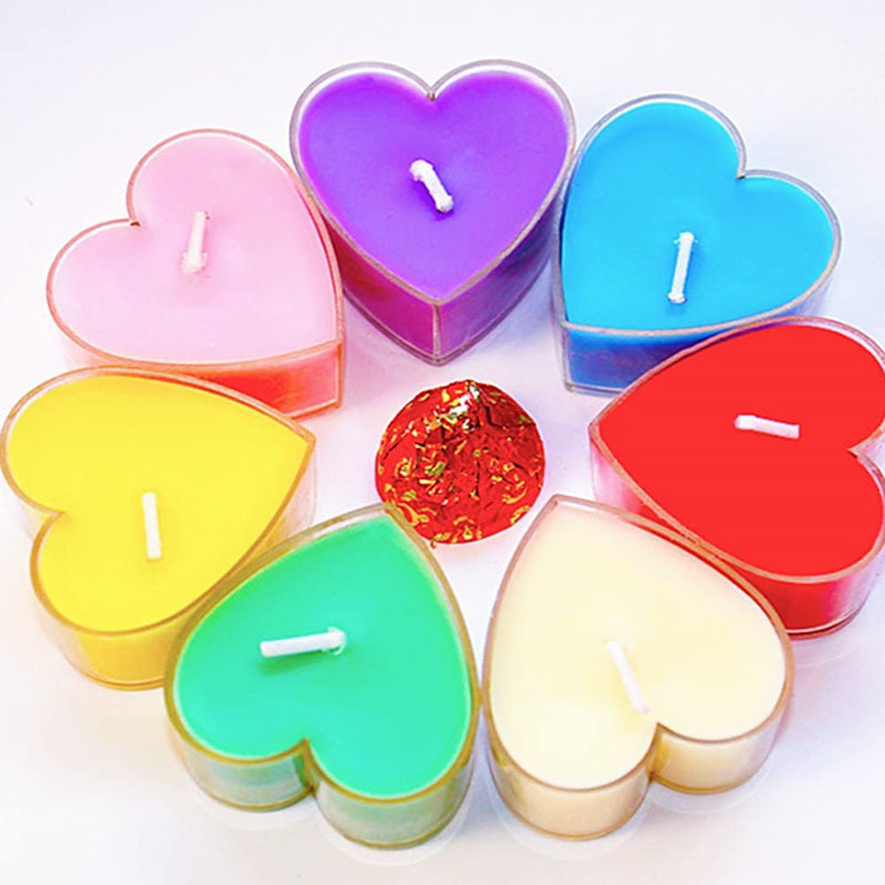 Heart Shaped Tea Lights Candle Romantic Love Candles Tea Light Candles for Valentine's Day Wedding Decor Party Favor