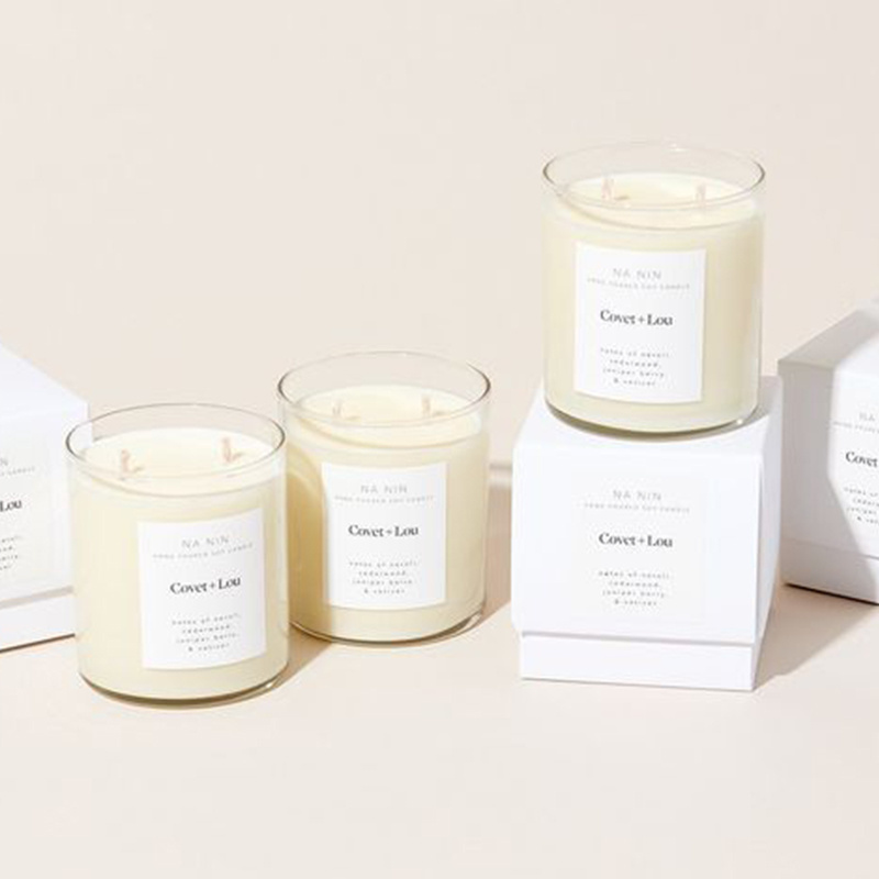 Private label luxury soy wax scented candles with wood lid