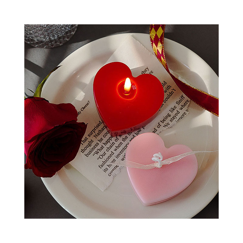 Red Love Heart Shape Valentine Gift Bougie Soy Wax Scented Candles For Wedding Decoration Kerze