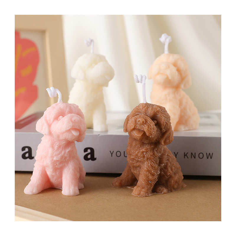 Home fragrance Teddy puppy soy wax scented candles small dogs decorative aromatic candles for room decor photo props home gifts