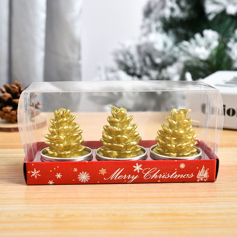 Santa Claus Vela Cera Parafina De Navidad Paraffin Wax Kerzen Christmas Tree Candle Gift Set For New Year Christmas Decoration