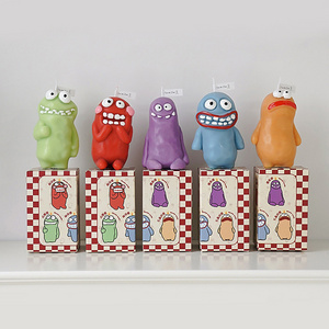 Home Decoration Funky Birthday Candle Gift Set Mud Monster Soy Wax Scented Candle