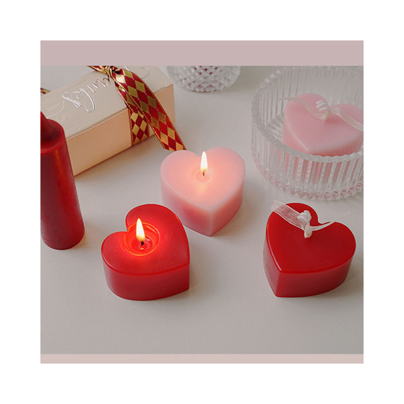 Red Love Heart Shape Valentine Gift Bougie Soy Wax Scented Candles For Wedding Decoration Kerze