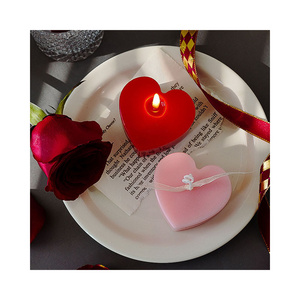 Red Love Heart Shape Valentine Gift Bougie Soy Wax Scented Candles For Wedding Decoration Kerze