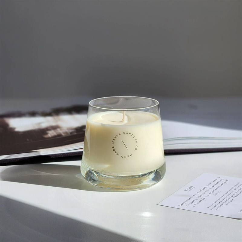 Private Label Aromatherapy Custom Scent Soy Wax Cement Clear Glass Jar Candle