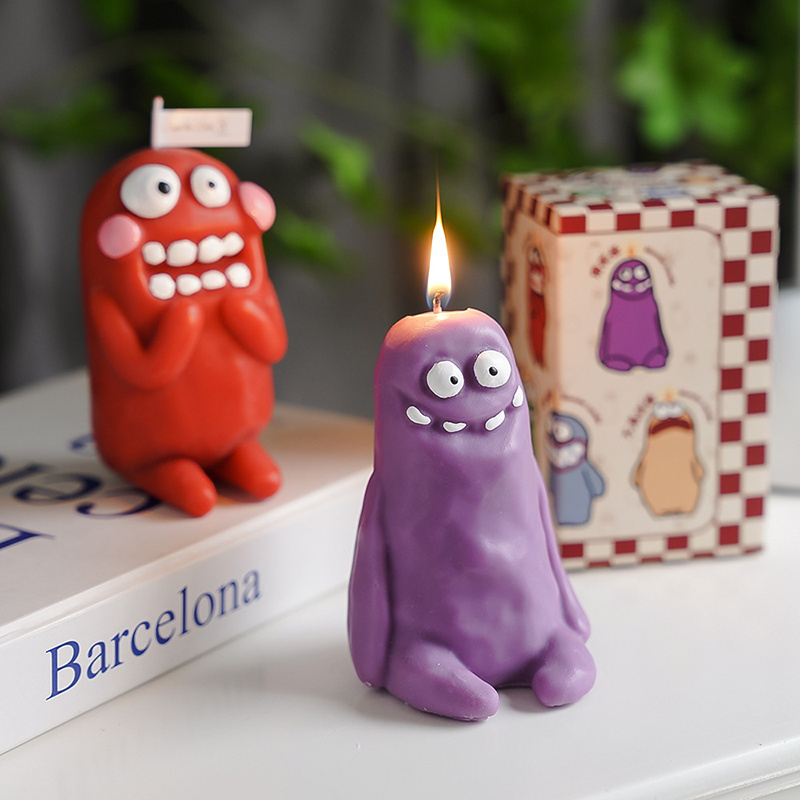 Home Decoration Funky Birthday Candle Gift Set Mud Monster Soy Wax Scented Candle