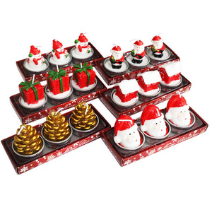 Wholesale Paraffin Wax Santa Claus Christmas Tree Bougies Candles For Christmas Decoration Gifts