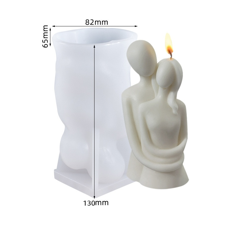 Handmade 3D Romantic Couple Portrait Lovers Hugging Silicone Candle Mold Art  Home Decoration Mold For Candle Making