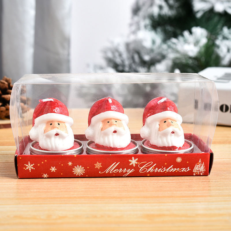 Wholesale Paraffin Wax Santa Claus Christmas Tree Bougies Candles For Christmas Decoration Gifts