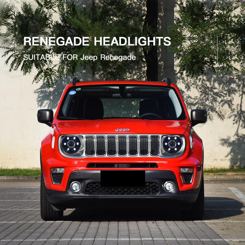 Suitable for Jeep Renegade headlight assembly modified LED daytime running lights bi-optical lens xenon headlights