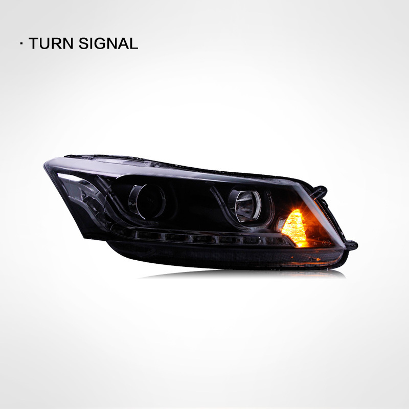 Suitable for Honda 8th generation Accord headlight assembly modified bifocal lens xenon lamp LED daytime running light angel eye