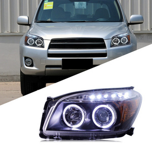 Suitable for Toyota 09-12 RAV4 headlight assembly modified bifocal lens xenon angel eye LED daytime running light