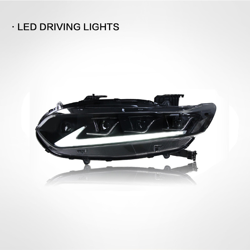 Suitable for Honda tenth generation Accord 2018-2021 headlight assembly modified LED dual-light lens streamer turn signal