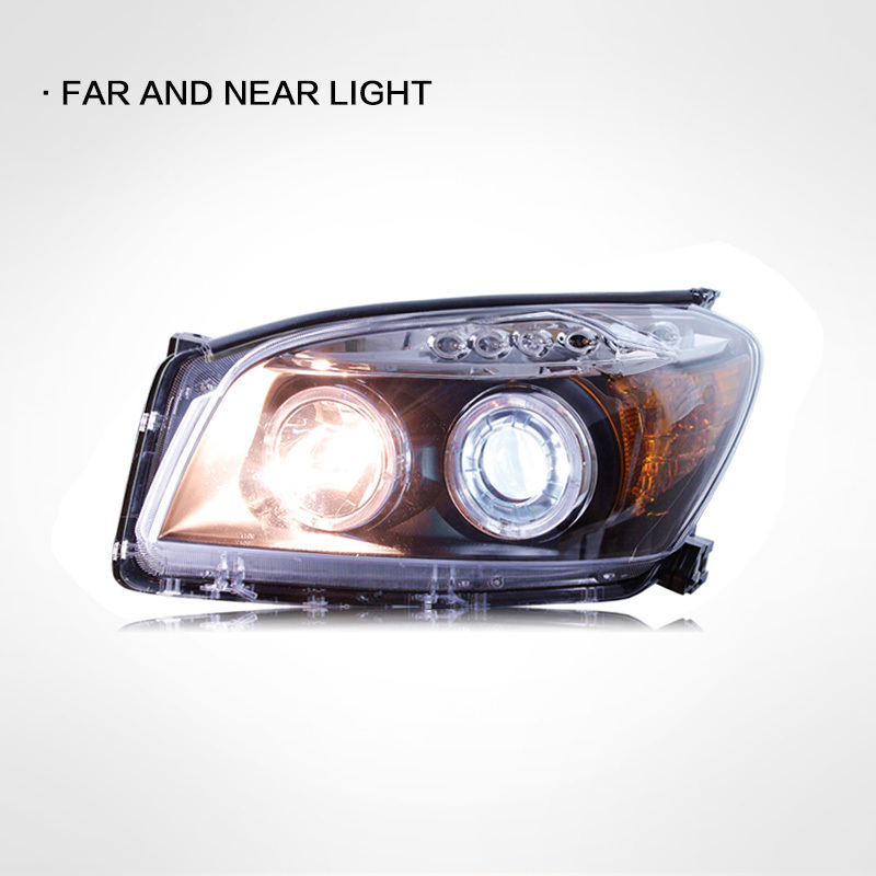 Suitable for Toyota 09-12 RAV4 headlight assembly modified bifocal lens xenon angel eye LED daytime running light