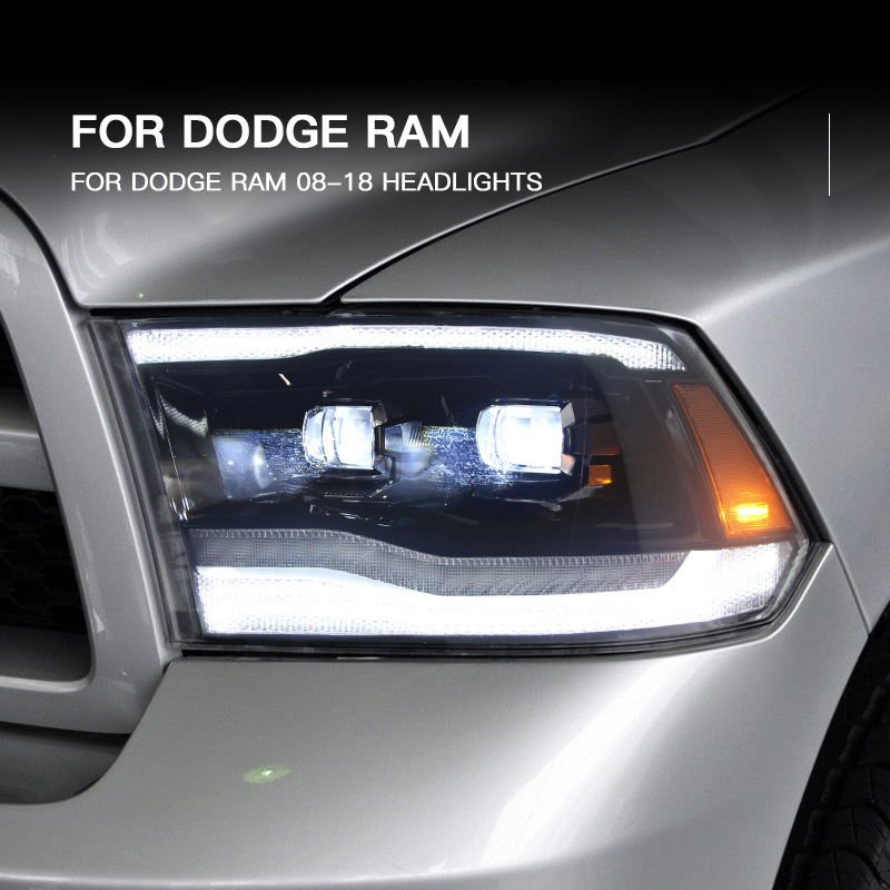 Car Headlight For Dodge RAM 1500 2500 LED Headlights 2007 2008 2009 2010 2011 2012 2013 HeadLamp DRL Signal Projector 2 Lens