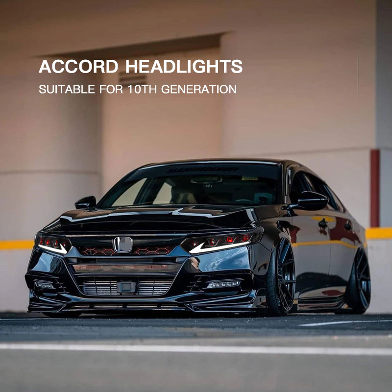 Suitable for Honda tenth generation Accord 2018-2021 headlight assembly modified LED dual-light lens streamer turn signal