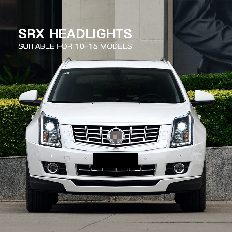 Suitable for Cadillac SRX2010-2015 headlight assembly modification LED daytime running light lens xenon headlight