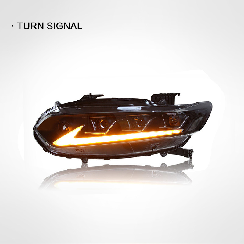 Suitable for Honda tenth generation Accord 2018-2021 headlight assembly modified LED dual-light lens streamer turn signal