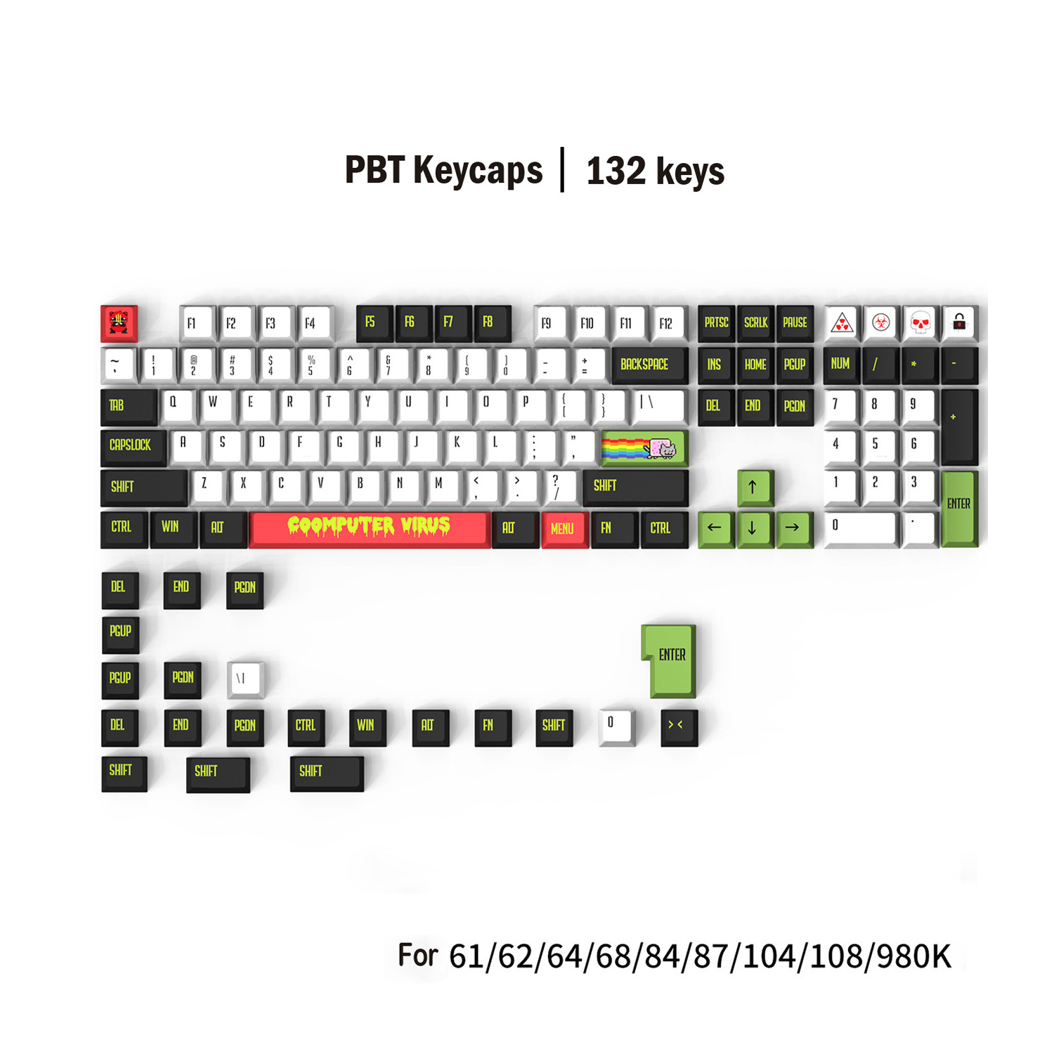 Wholesale dye sub PBT keycaps XDA Cherry MDA profile special keycaps big Enter keys for mechanical keyboards switch puller ABS